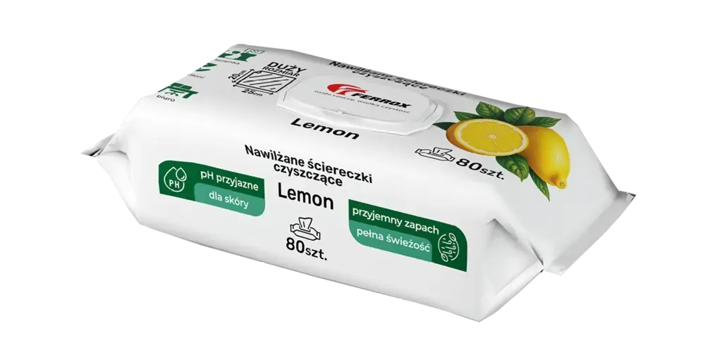 Nawilżane ściereczki czyszczące Ferrox Lemon, 80 sztuk