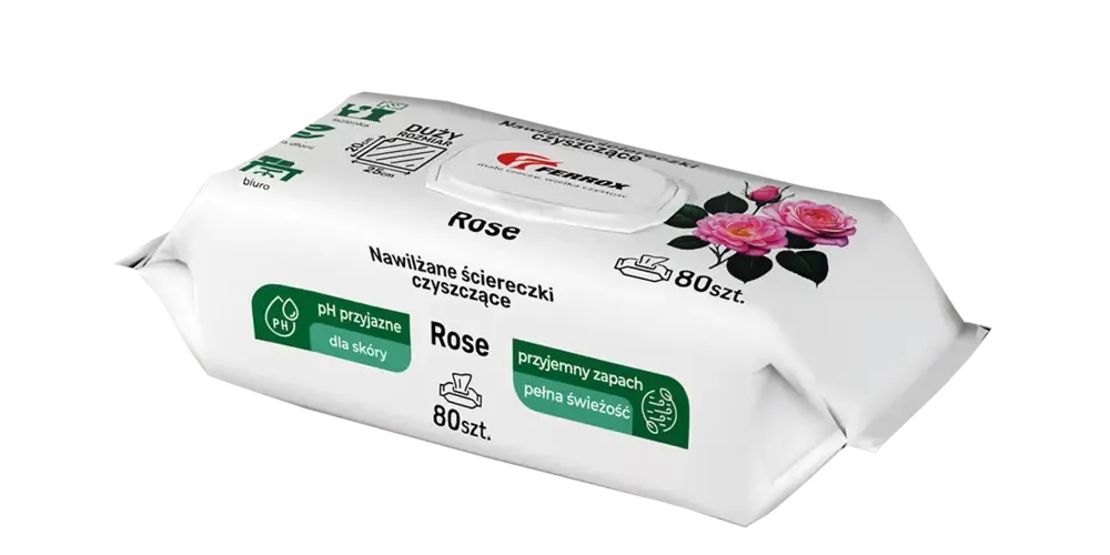 Nawilżane ściereczki czyszczące Ferrox Rose, 80 sztuk